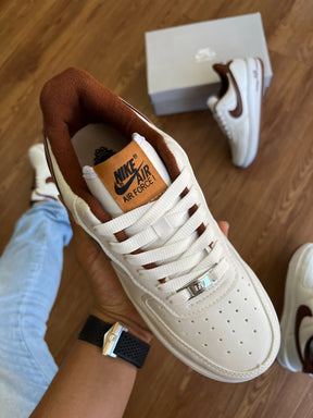 Tênis Unissex AF1 Branco/Caramelo Premium