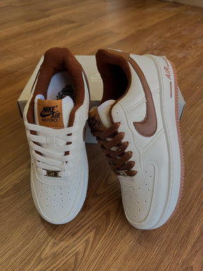 Tênis Unissex AF1 Branco/Caramelo Premium